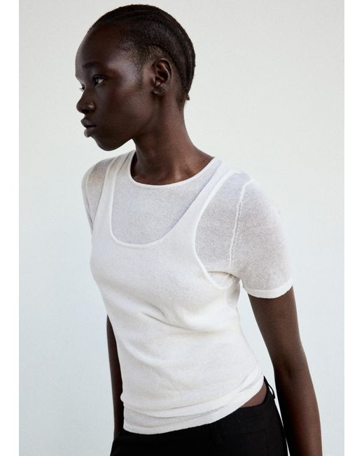 Mango White Pullover Laye