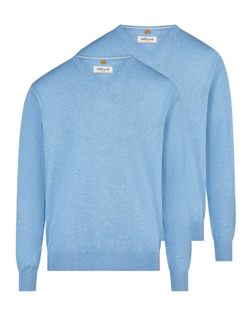 Redmond Pullover Basic in Blue für Herren