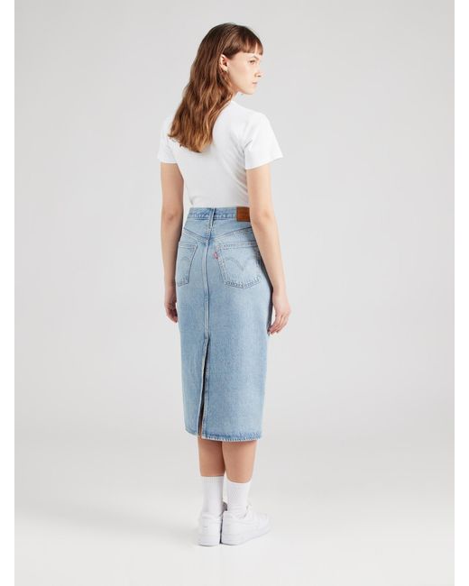 Levi's Blue Levis Rock High Rise Back Slit Skirt