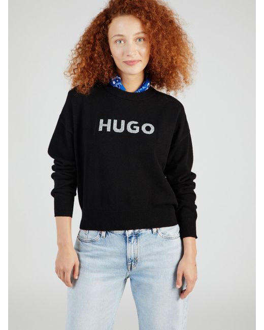 HUGO Black Pullover 'slogerix'