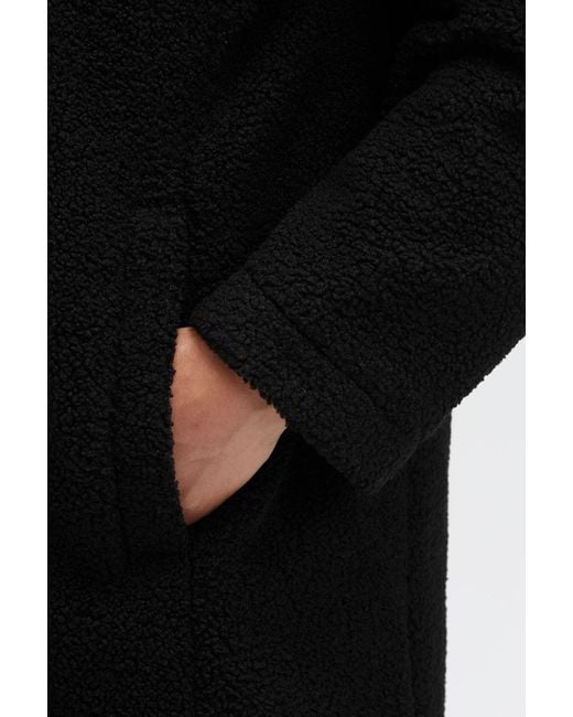 SOCCX Black Kurzmantel Mit Boucl-Optik Und Kapuze