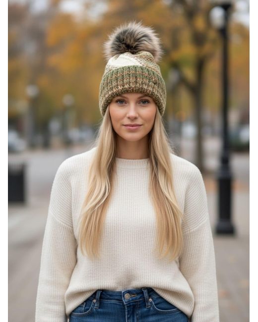 Kumixi Gray Mütze Bommelmütze