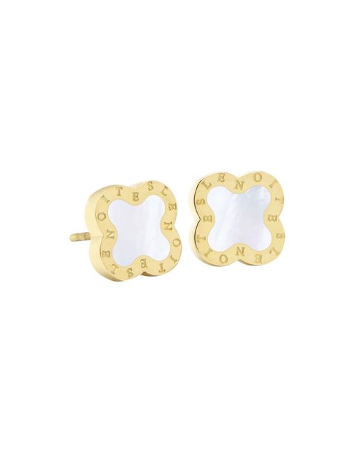 Lenoites White Ohrringe Four-Leaf Clover Mini 1