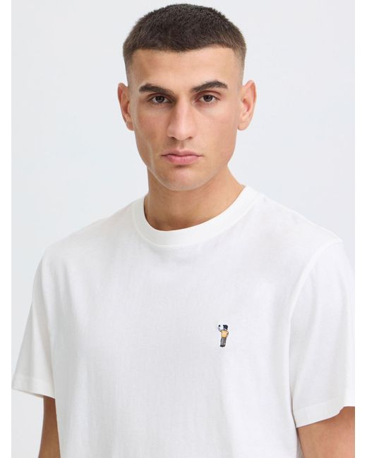 Solid Rundhalsshirt Sduwe in White für Herren