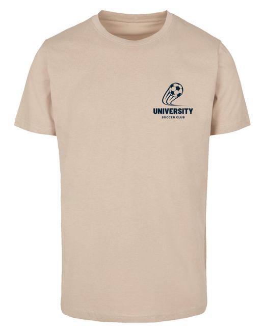 F4NT4STIC T-Shirt University Soccer Club Classic Minimalist in Natural für Herren
