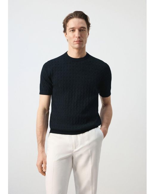 Mango T-Shirt Muga in Black für Herren