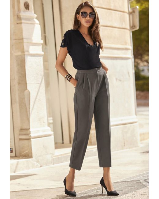 Lascana Gray Bügelfaltenhose