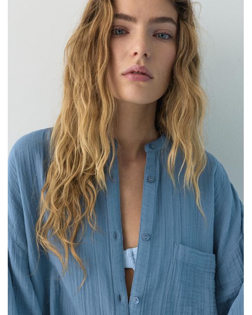 Pull&Bear Blue Bluse