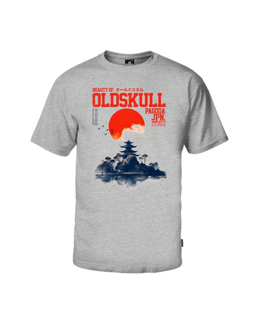 Oldskull T-Shirt Asian Temple in Gray für Herren