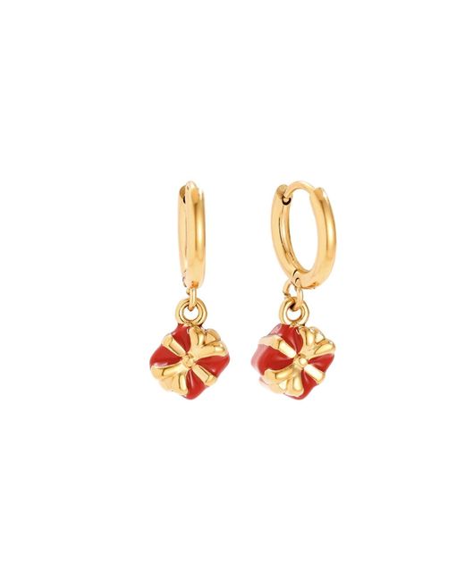 Cala Rose White Ohrringe Ruby Bow