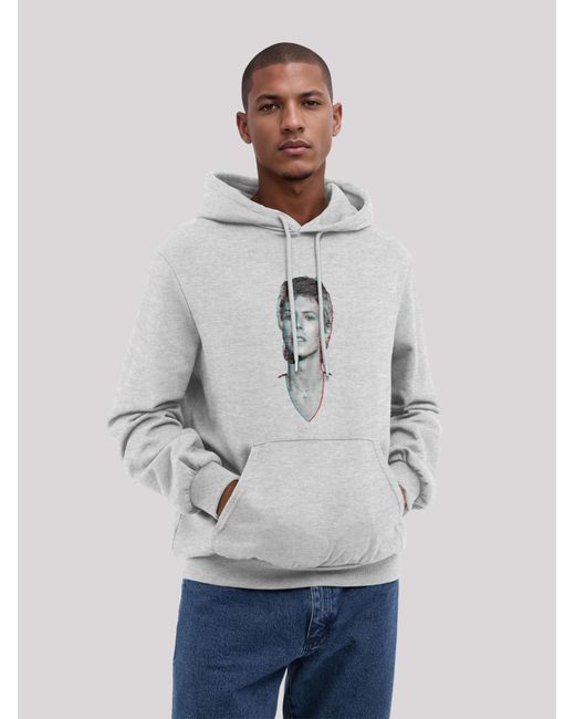 F4NT4STIC Sweatshirt Tv Times Pop Star David Bowie Portrait 1977 in Gray für Herren