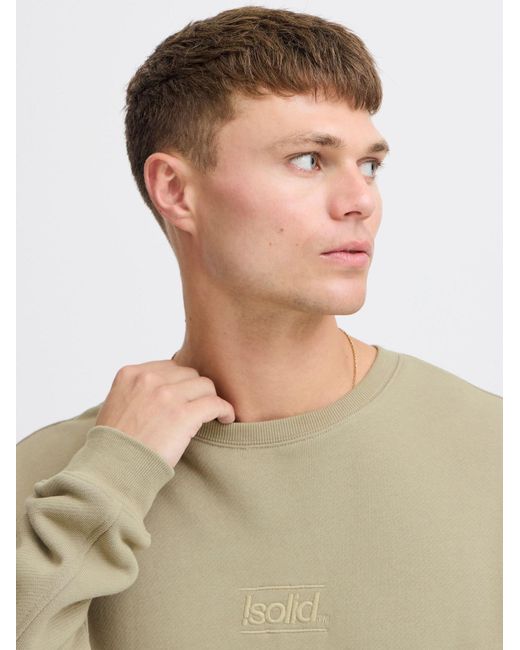 Solid Sweatshirt Moris in Natural für Herren