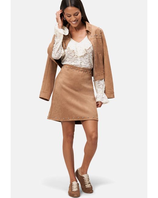 Zero Brown Minirock Lederoptik