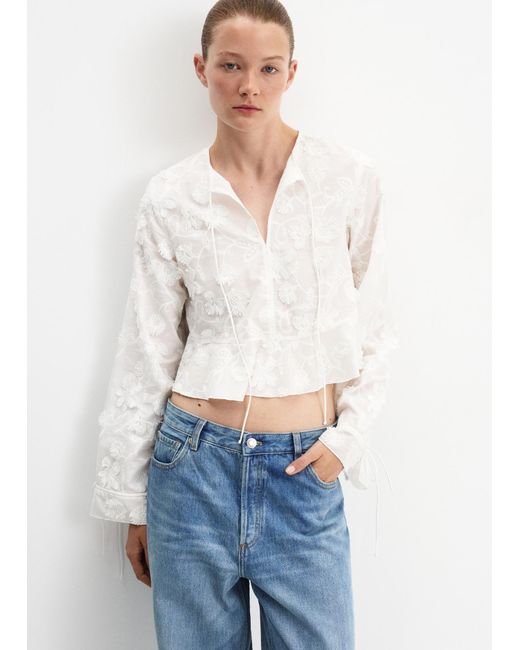 Mango White Bluse Florence