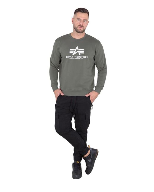 Alpha Industries Sweatshirt Basic Logo in Green für Herren
