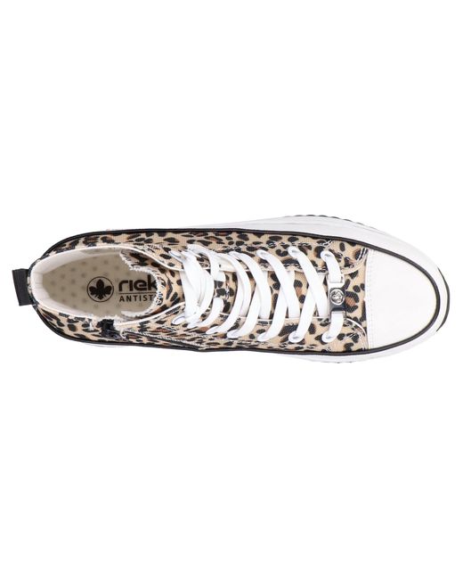 Rieker Metallic Plateausneaker High Top-Sneaker, Schnürboots in bequemer Form