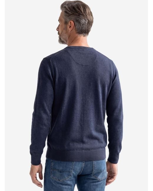 Redmond Pullover Basic in Blue für Herren