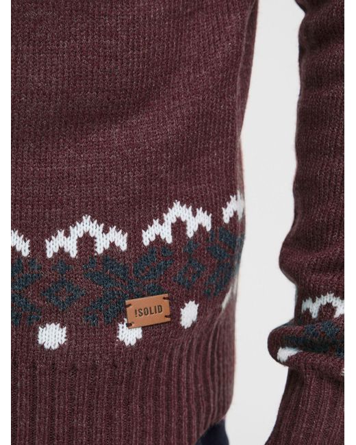 Solid Pullover Norwin in Red für Herren