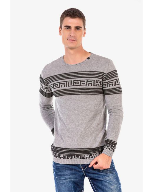 Cipo & Baxx Pullover in Gray für Herren