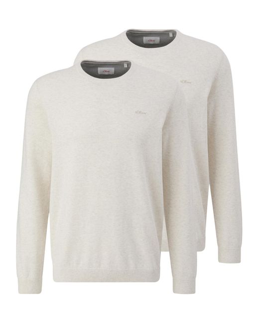 S.oliver Pullover Basic in White für Herren