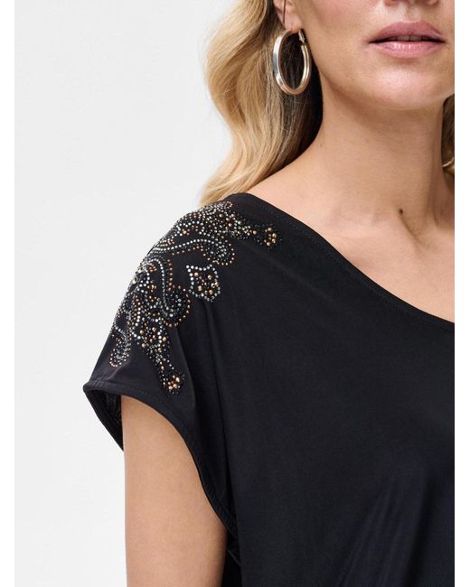 Blue Shadow Black Bluse