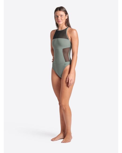 Arena Gray Badeanzug Mesh Panels Pro Back