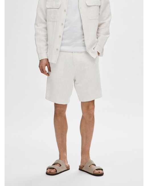 SELECTED Shorts 'mads' in White für Herren