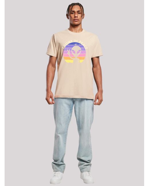 F4NT4STIC T-Shirt Alien Peace Sunset in Pink für Herren