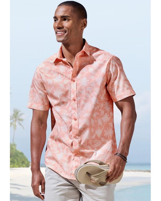 Beachtime by Lascana Hemd in Pink für Herren