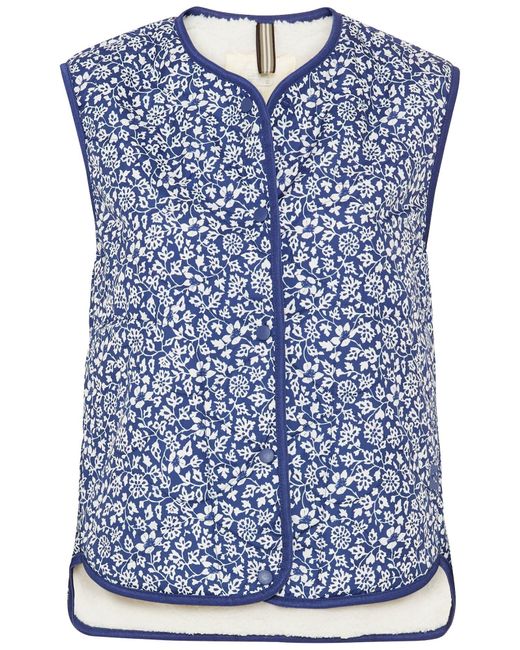 Camel Active Blue Weste Mit Blumenprint