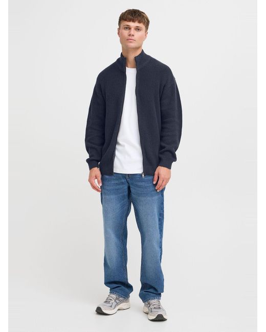 Solid Strickjacke in Blue für Herren