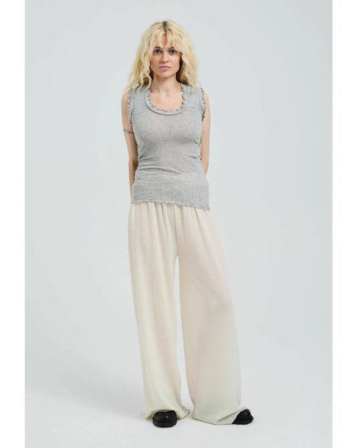 Seamless Basic Gray Top Flounce