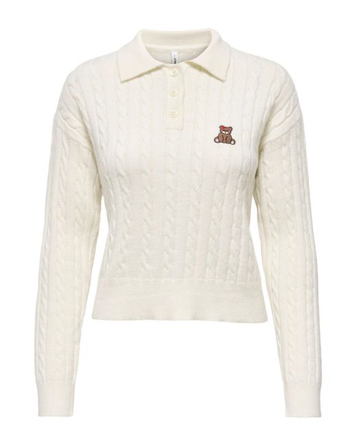 ONLY White Pullover Onlkatia