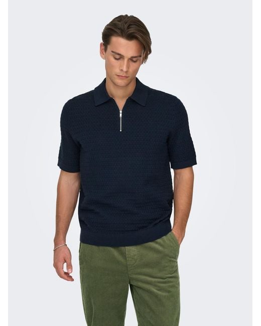 Only & Sons Pullover Menu in Blue für Herren