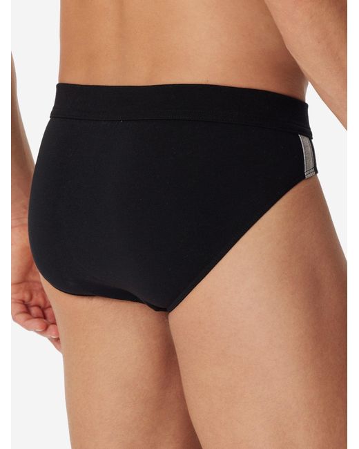 Schiesser Slip 95/5 Stretch in Black für Herren