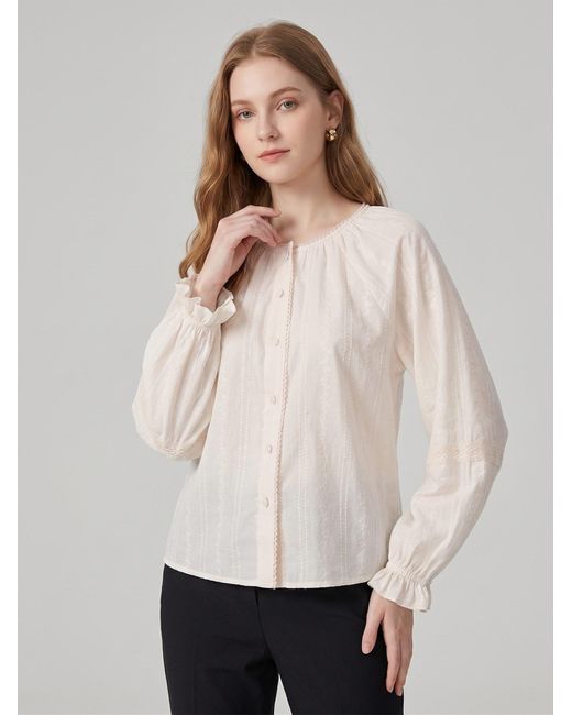 LAPA PLUS White Bluse Cotton Tops
