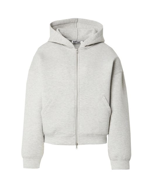 Weekday White Sweatjacke 'Scarlet'