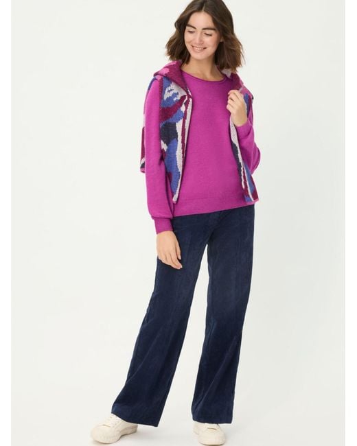 Olsen Purple Pullover, Gerade Geschnitten