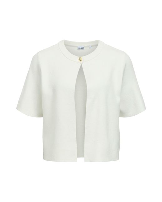 Object White Strickjacke Objreynard