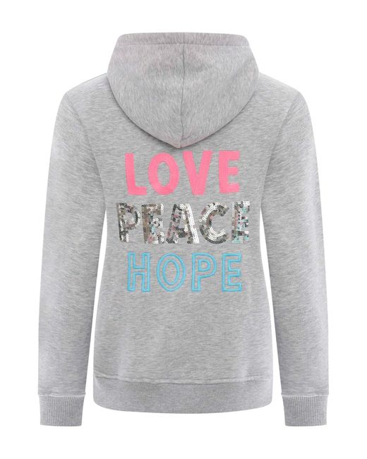 Zwillingsherz Gray Sweatshirt 'love peace hope'