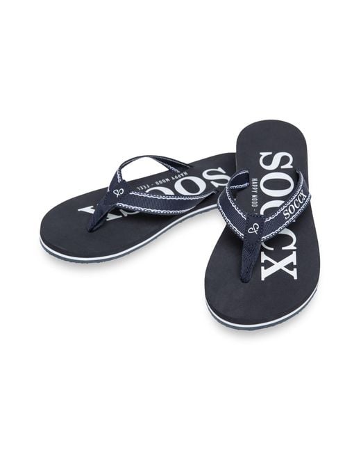SOCCX Blue Zehentrenner Beach Sandale Mit Logo Design