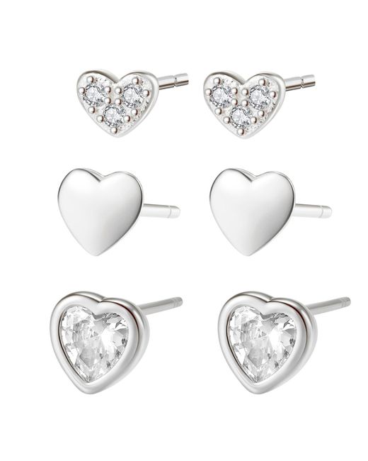 Hey Happiness White Ohrringe Heart Trio