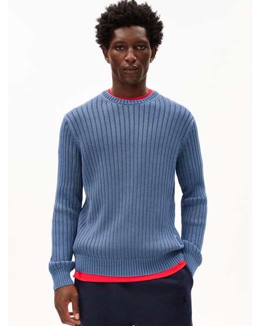 ARMEDANGELS Strickpullover Pigment Dye Rib in Blue für Herren