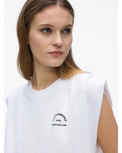Karl Lagerfeld White T-Shirt Rue St-Guillaume