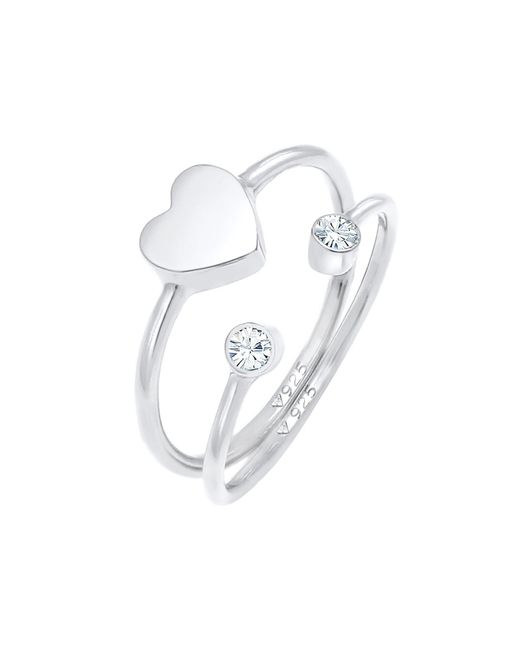 Elli Jewelry White Ring Set