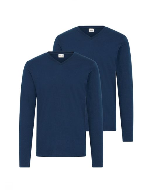 Solid V-Shirt Sdodifan in Blue für Herren