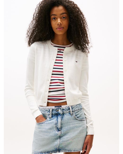 Tommy Hilfiger White Strickjacke Essential