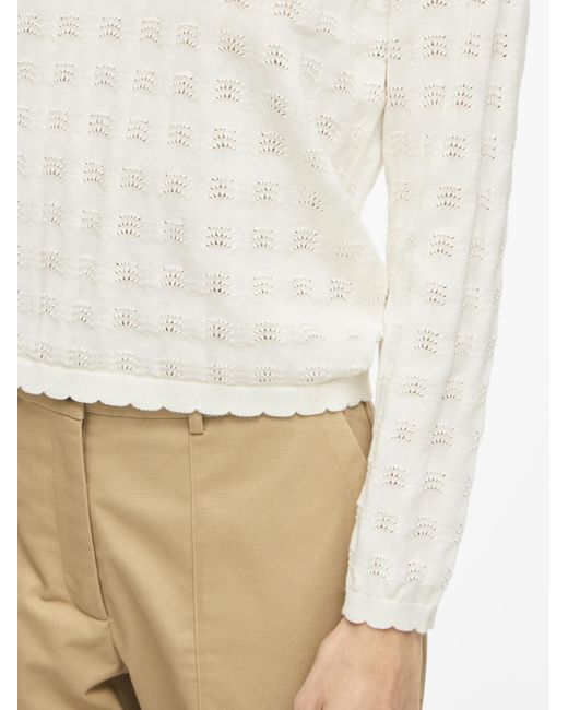 Vila White Strickpullover Viambelle