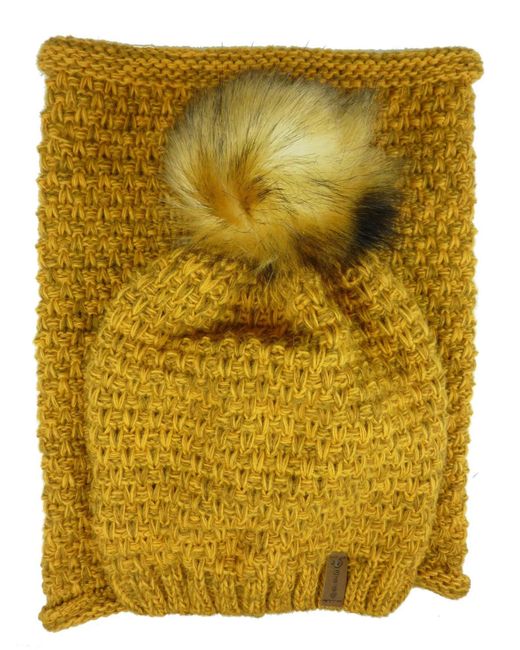 Kumixi Yellow Mütze Set: Mütze & Loop Schal