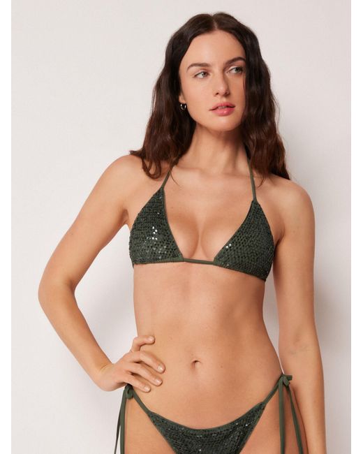 Calzedonia Multicolor Triangle Bikinitop Sequin Net